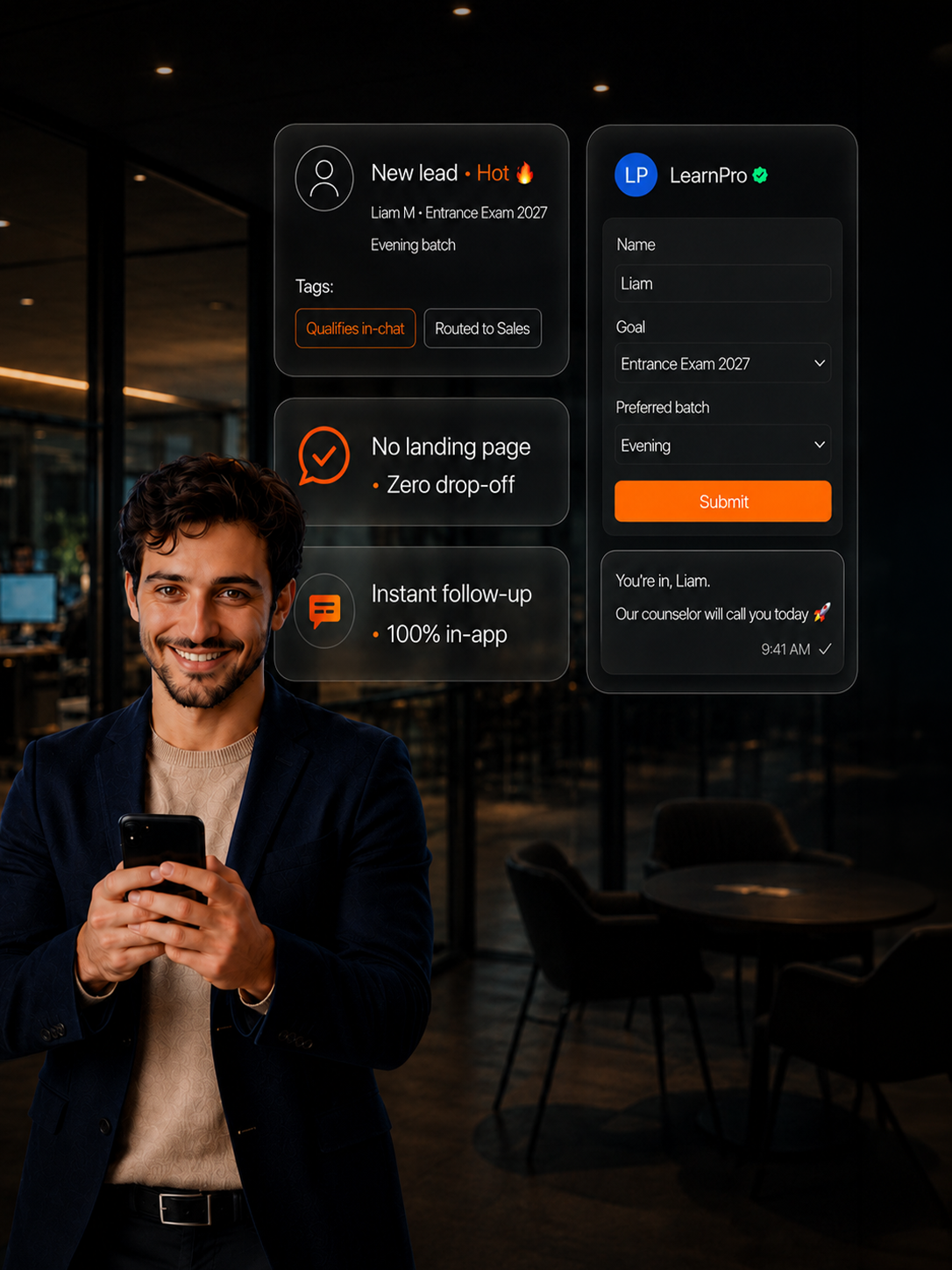 WhatsApp Flow capturing a qualified lead with zero drop-off